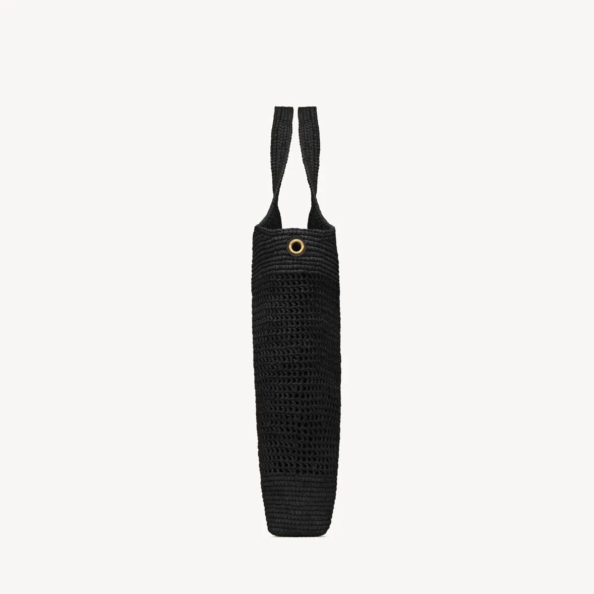 Saint Laurent Icare Maxi Tote Bag / Black Raffia Bronze Hardware - Image 7