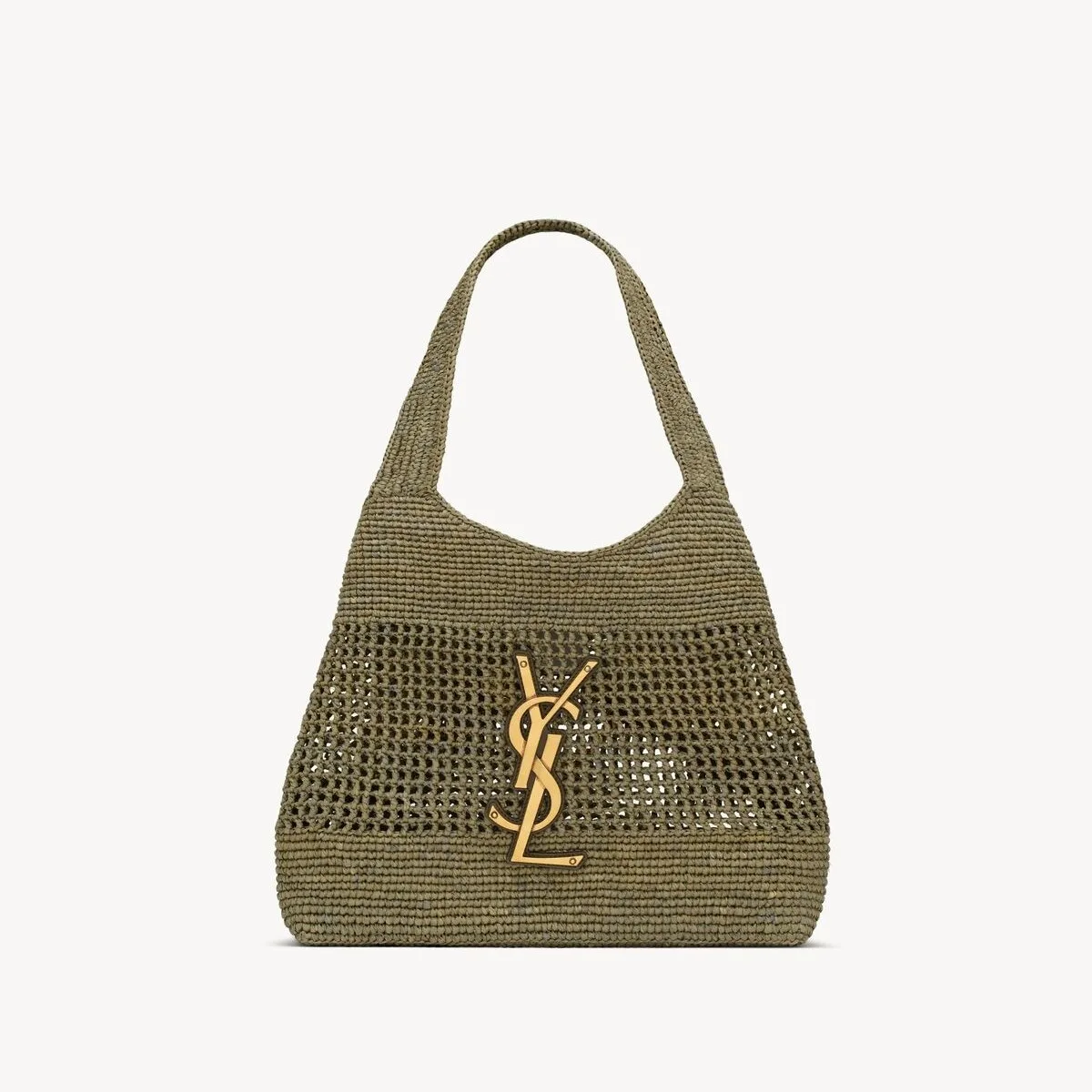 Saint Laurent Icare Medium Tote Bag / Light Musk Raffia Bronze Hardware - Image 3