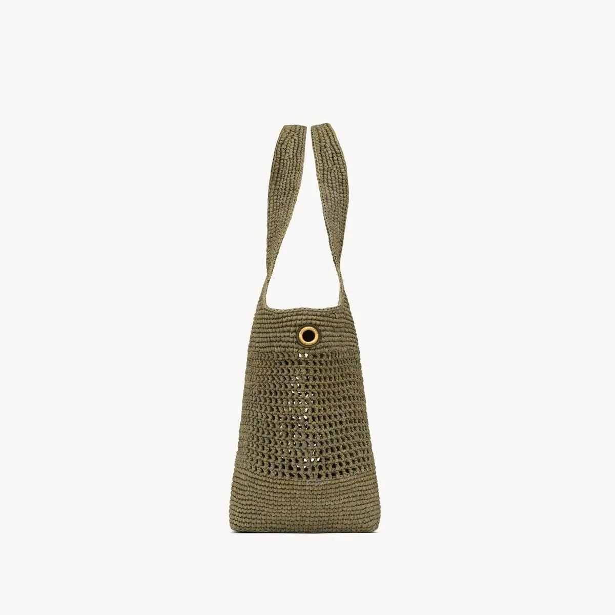 Saint Laurent Icare Medium Tote Bag / Light Musk Raffia Bronze Hardware - Image 6