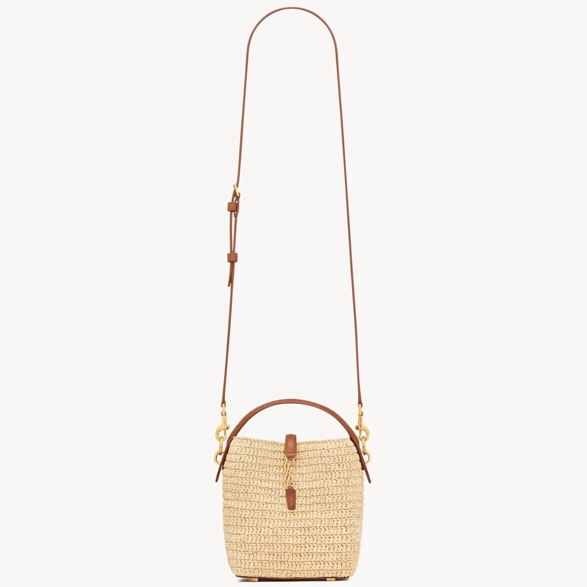 Saint Laurent LE 37 Mini Bucket Bag / Naturel Raffia Gold Hardware - Image 4