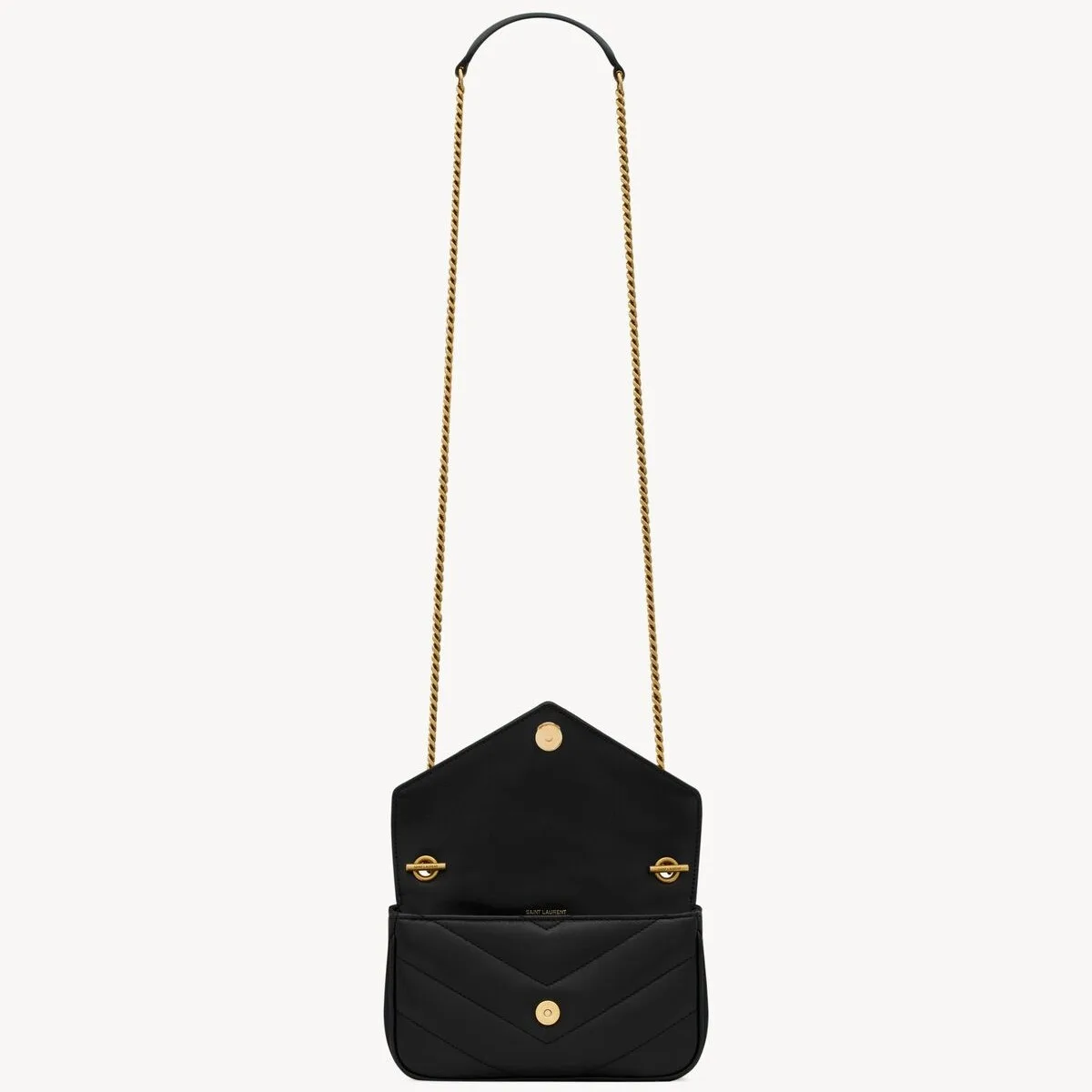 Saint Laurent Loulou Mini Shoulder Bag / Black Gold Hardware - Image 7