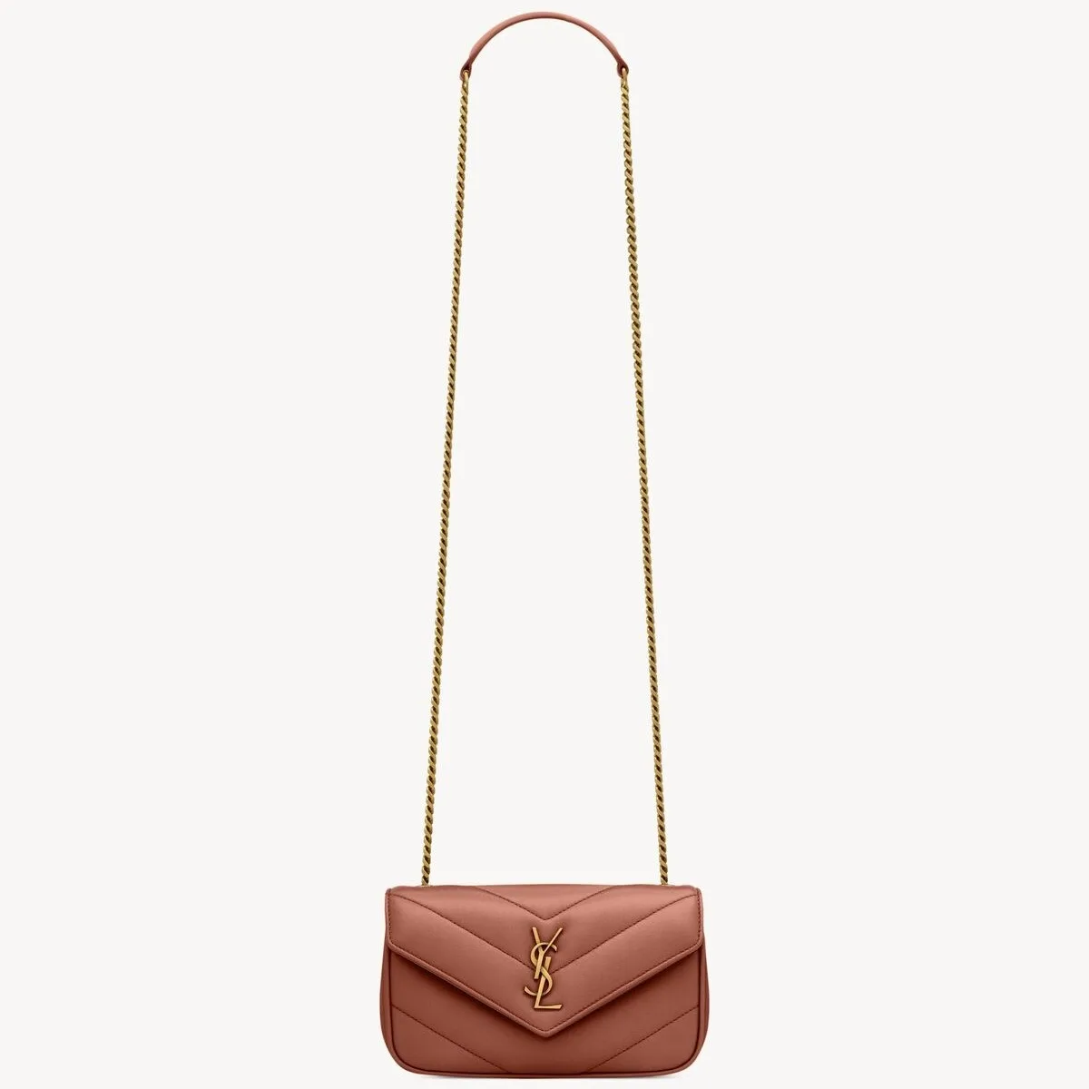 Saint Laurent Loulou Mini Shoulder Bag / Hortensia Gold Hardware - Image 3