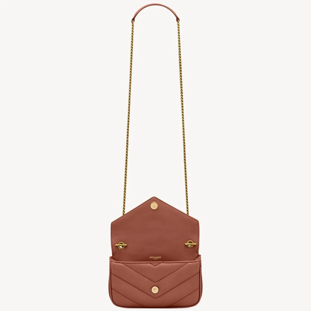 Saint Laurent Loulou Mini Shoulder Bag / Hortensia Gold Hardware - Image 7