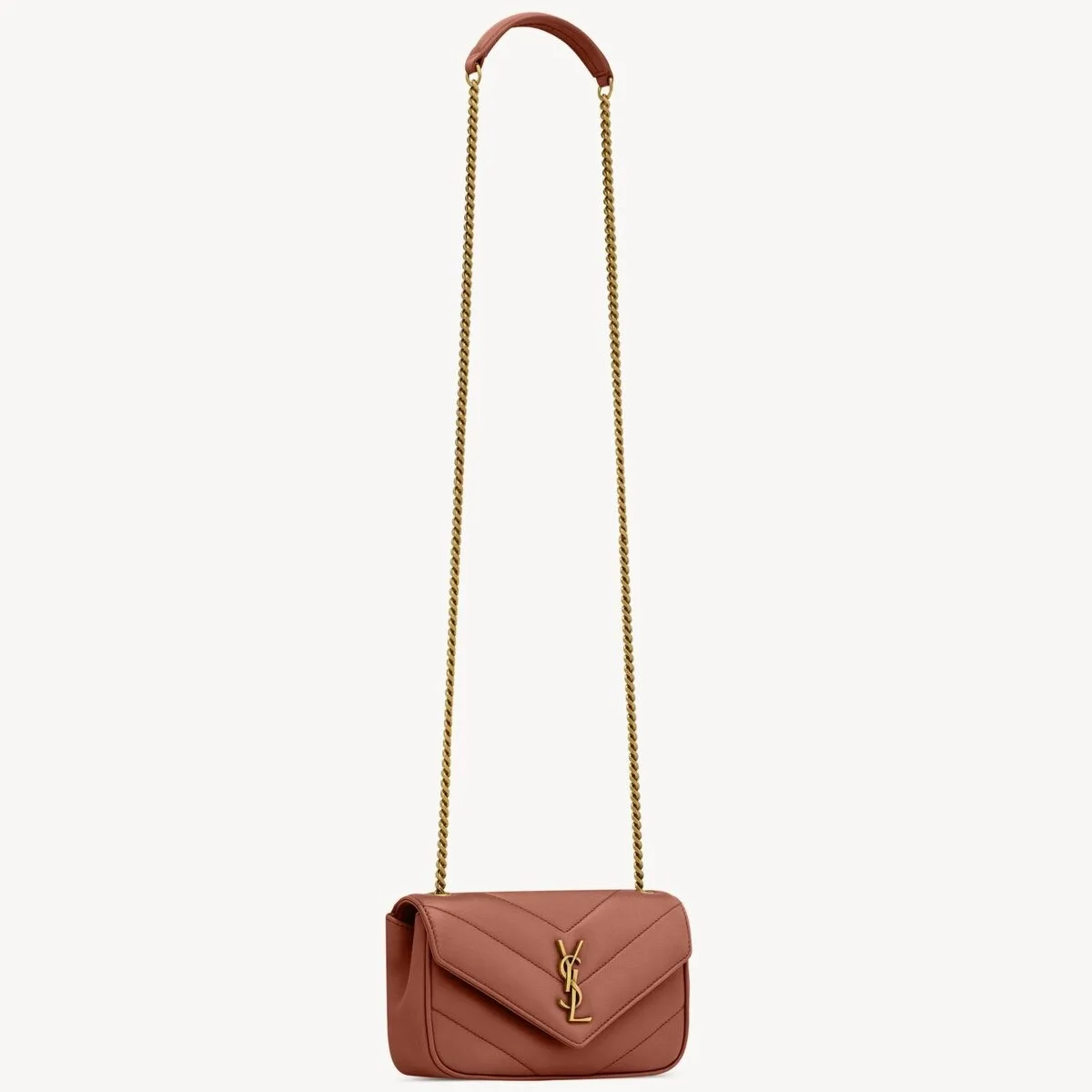Saint Laurent Loulou Mini Shoulder Bag / Hortensia Gold Hardware - Image 4