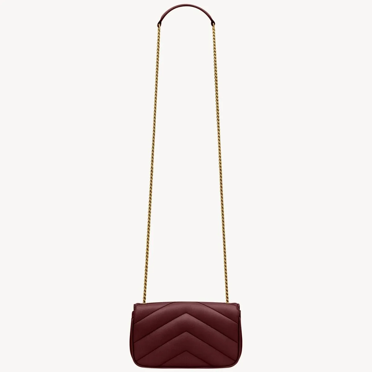 Saint Laurent Loulou Mini Shoulder Bag / Rouge Cabernet Gold Hardware - Image 6