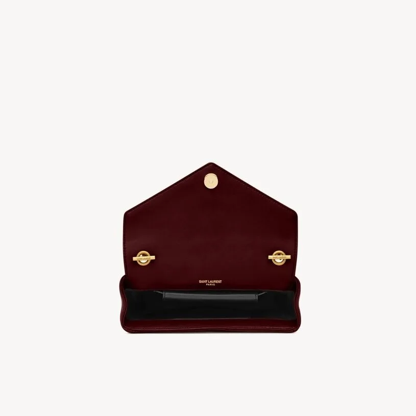 Saint Laurent Loulou Mini Shoulder Bag / Rouge Cabernet Gold Hardware - Image 9