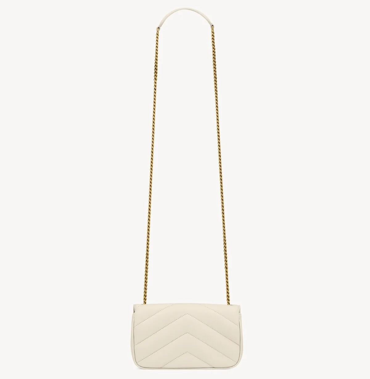 Saint Laurent Loulou Mini Shoulder Bag / White Gold Hardware - Image 5