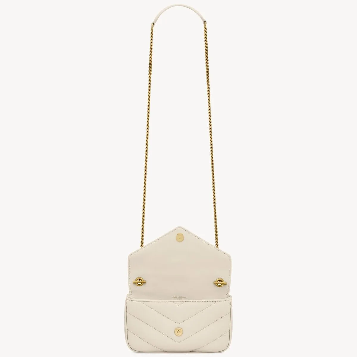 Saint Laurent Loulou Mini Shoulder Bag / White Gold Hardware - Image 7