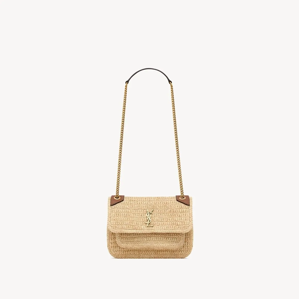 Saint Laurent Niki Mini Shoulder Bag / Natural Raffia Gold Hardware - Image 3