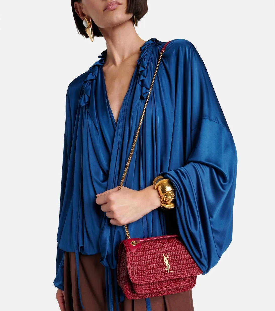 Saint Laurent Niki Mini Shoulder Bag / Raspberry Pink Gold Hardware - Image 2