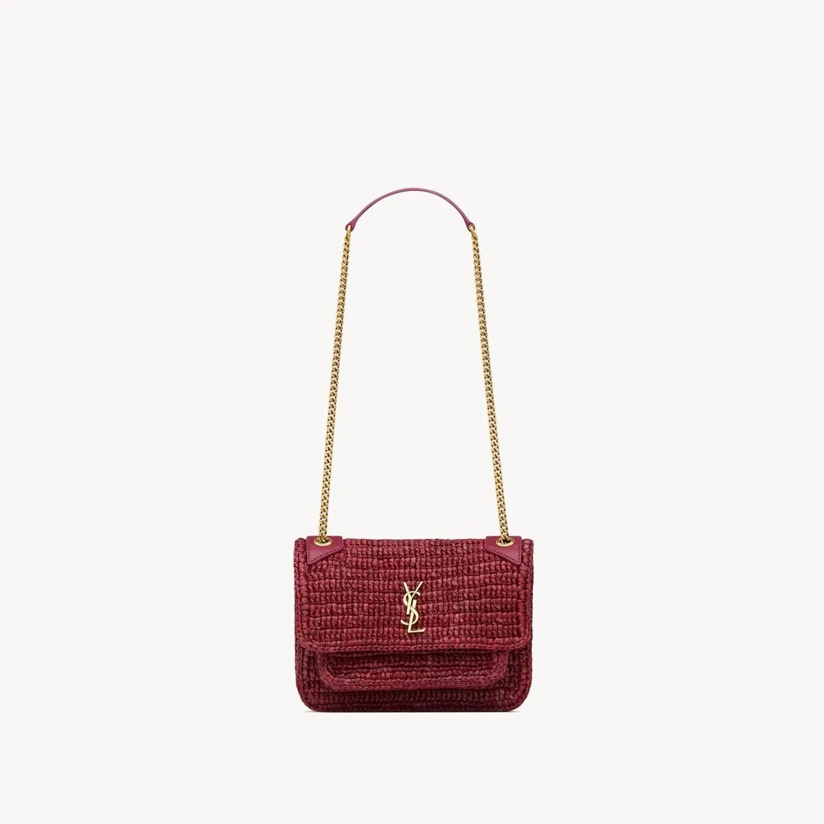 Saint Laurent Niki Mini Shoulder Bag / Raspberry Pink Gold Hardware - Image 4