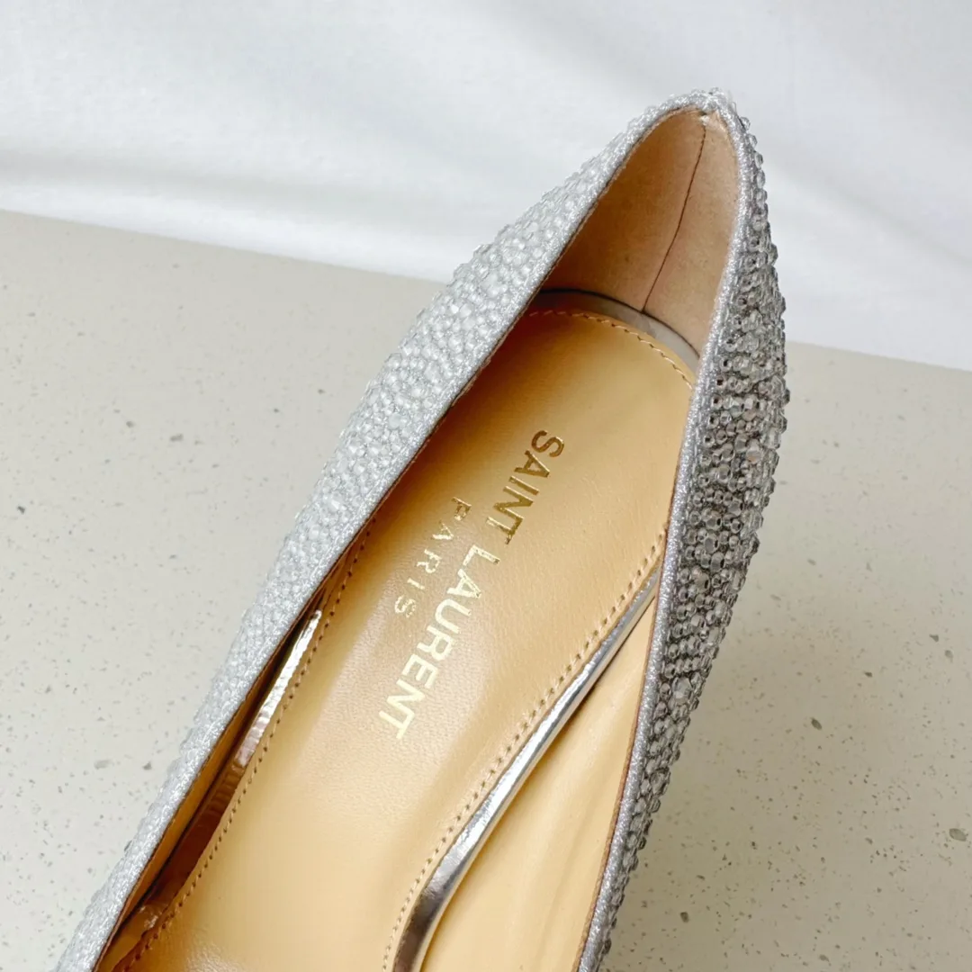 Saint Laurent Opyum Pumps In Rhinestones Silver - Image 5