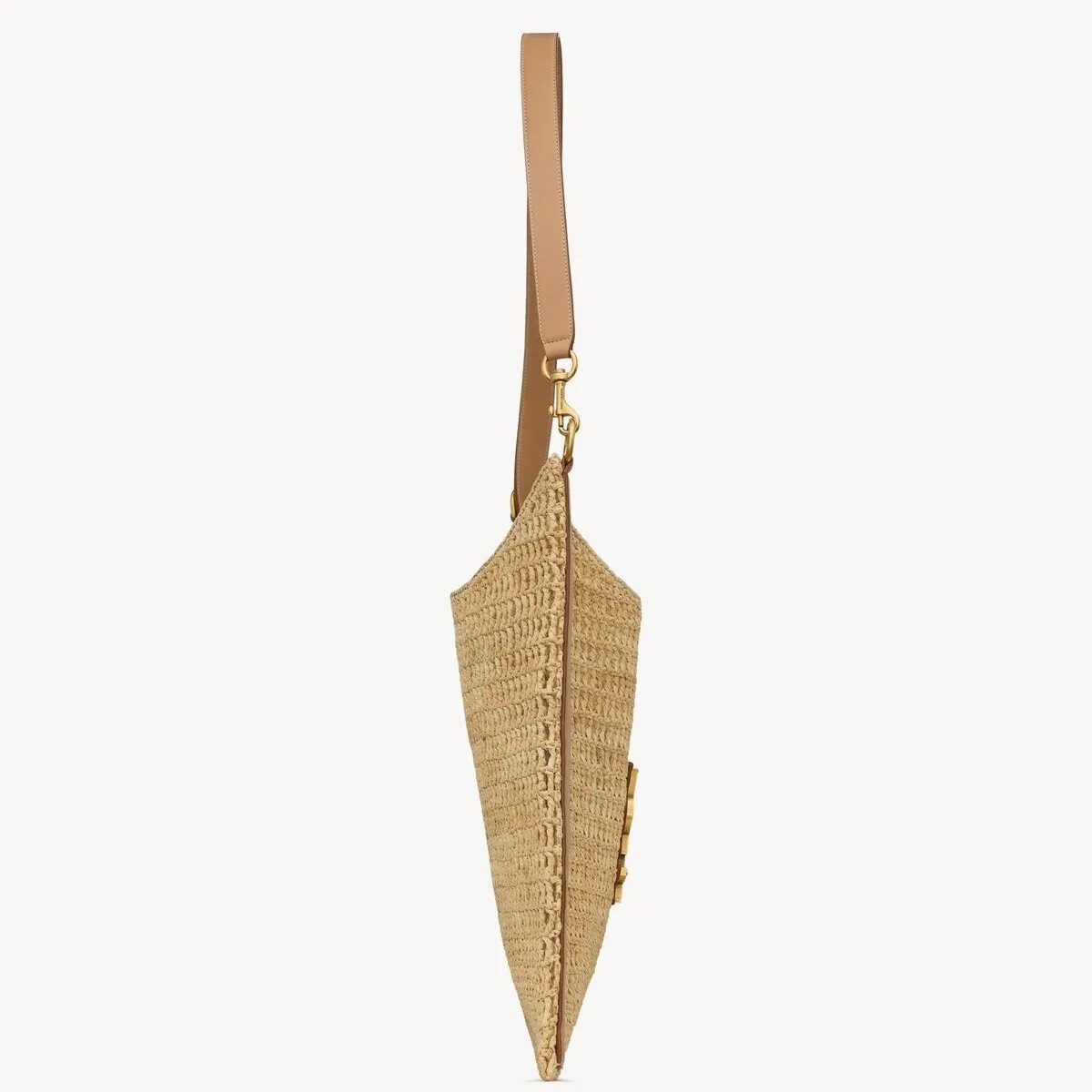 Saint Laurent Oxalis Shoulder Bag / Vintage Brown Raffia Macrame Gold Hardware - Image 5
