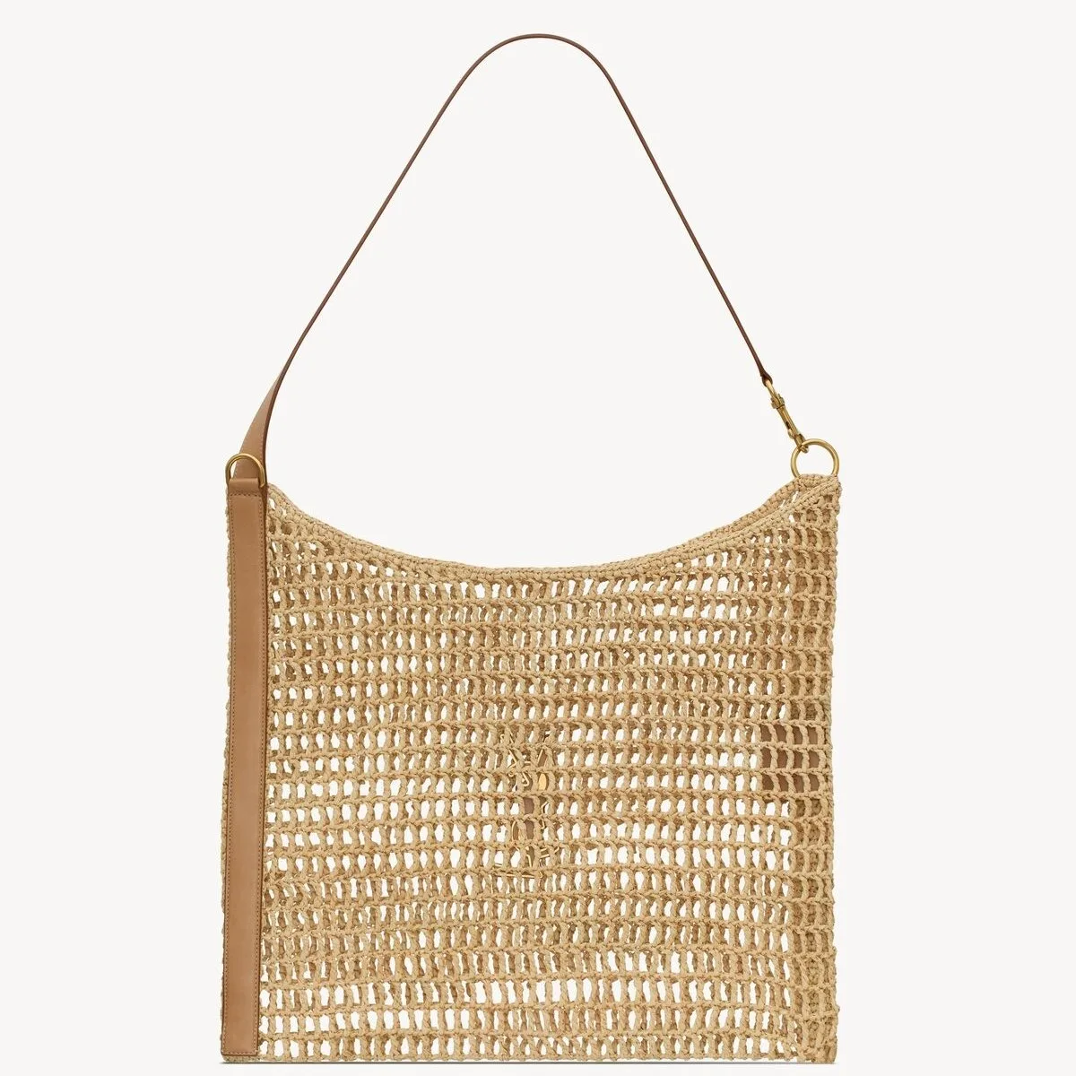 Saint Laurent Oxalis Shoulder Bag / Vintage Brown Raffia Macrame Gold Hardware - Image 4
