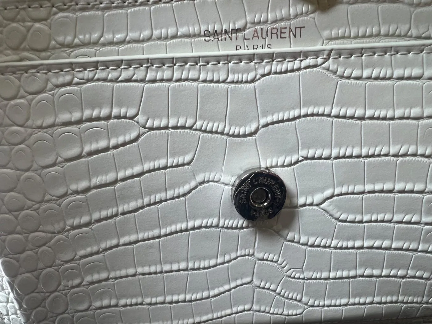 Saint Laurent Sunset Chain Bag White With Silver Hardware / YSL - Image 3