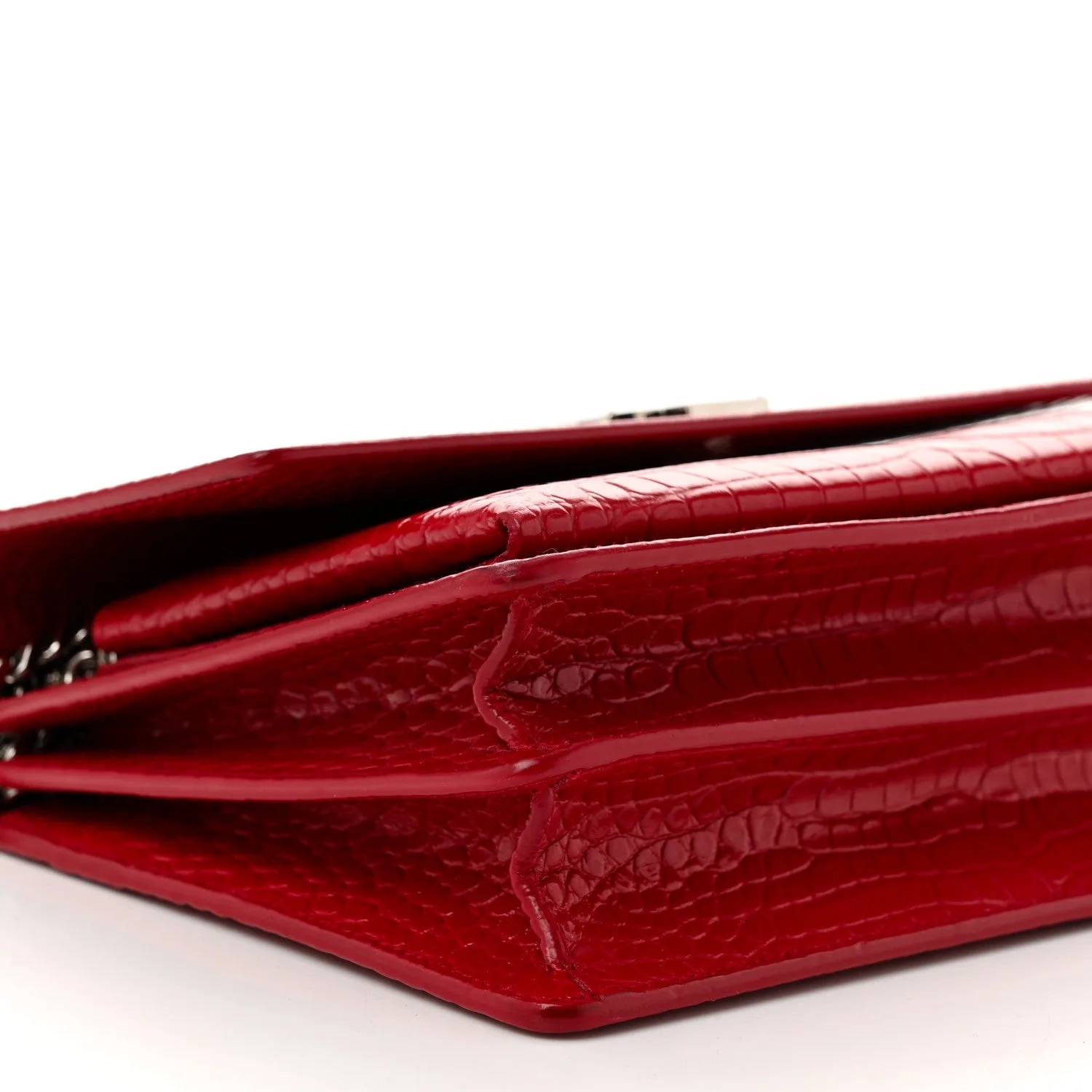 Saint Laurent Sunset Medium Chain Crossbody Bag / Rouge Silver Hardware - Image 5