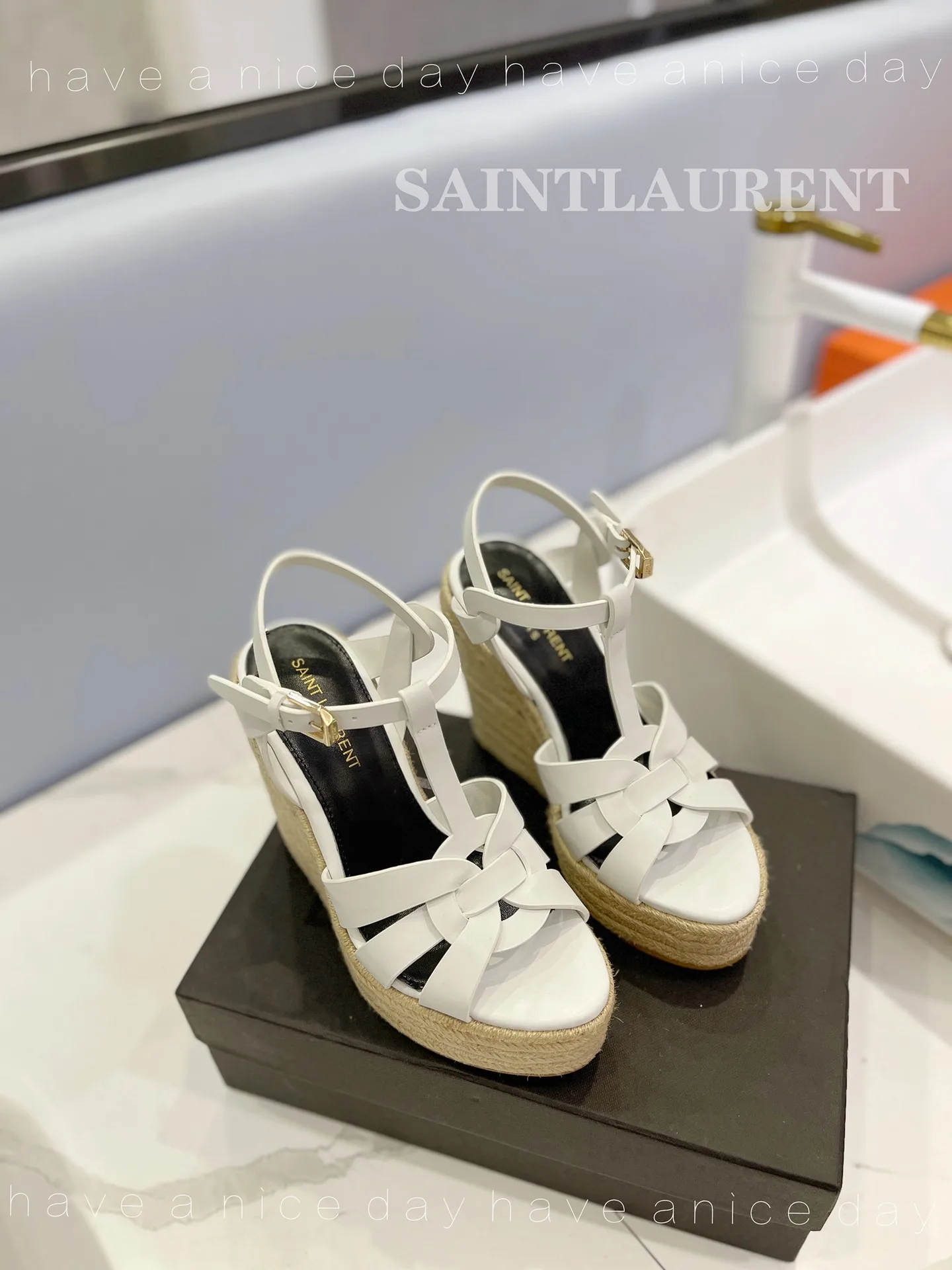 Alternative view of Saint Laurent Tribute Espadrilles In Smooth Burgundy