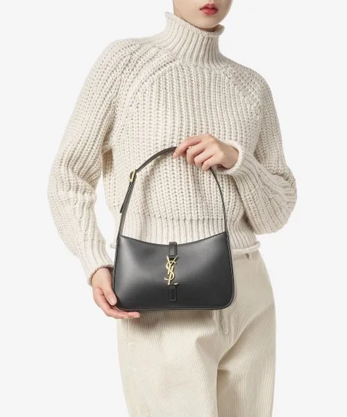 Alternative view of Saint Laurent YSL Small Le 5 À 7 Hobo Bag In Smooth Leather Black