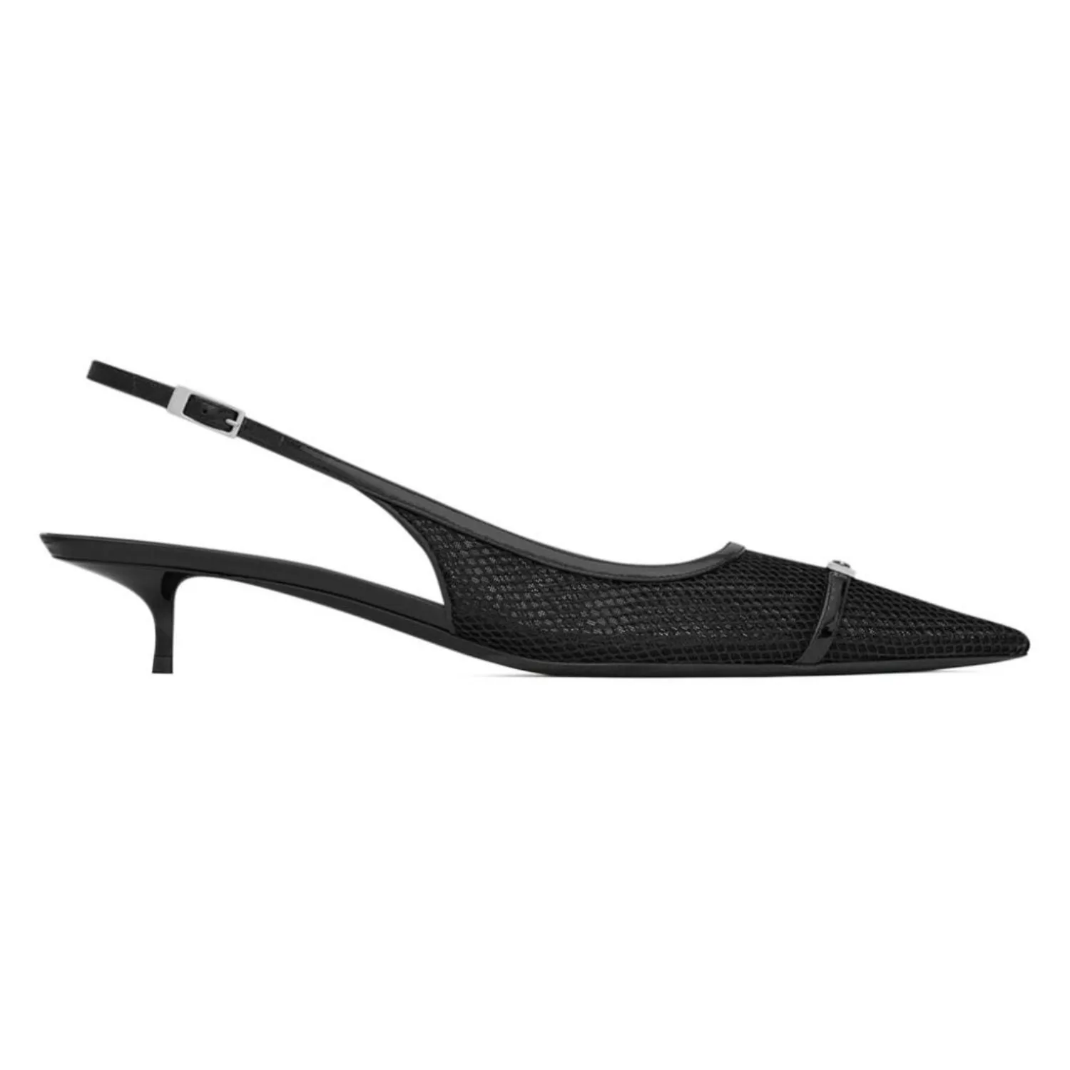 Saint Laurent Slingback Mesh Pumps Black - Image 4