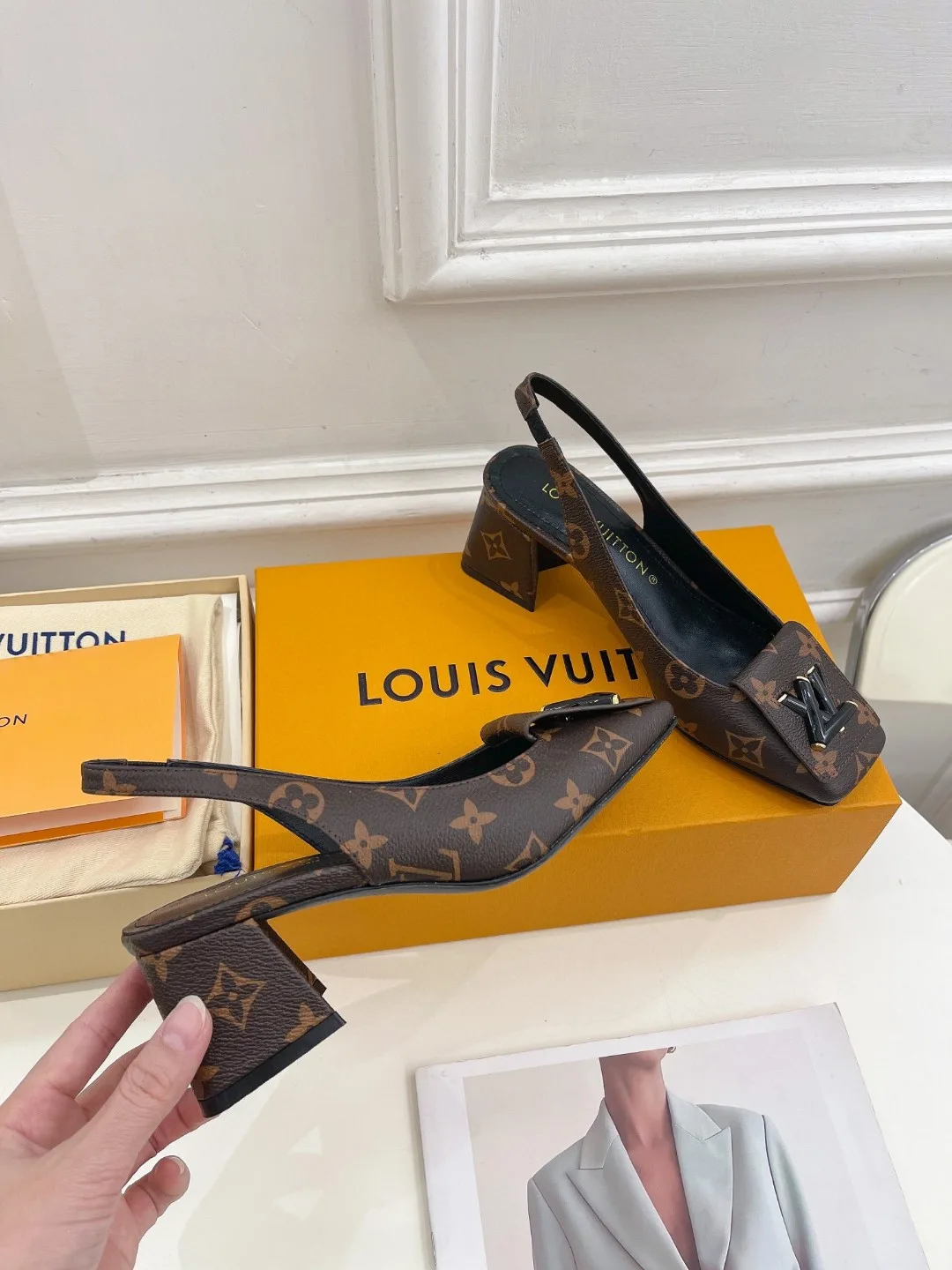 Alternative view of Louis Vuitton Sparkle Slingback Pump Brown