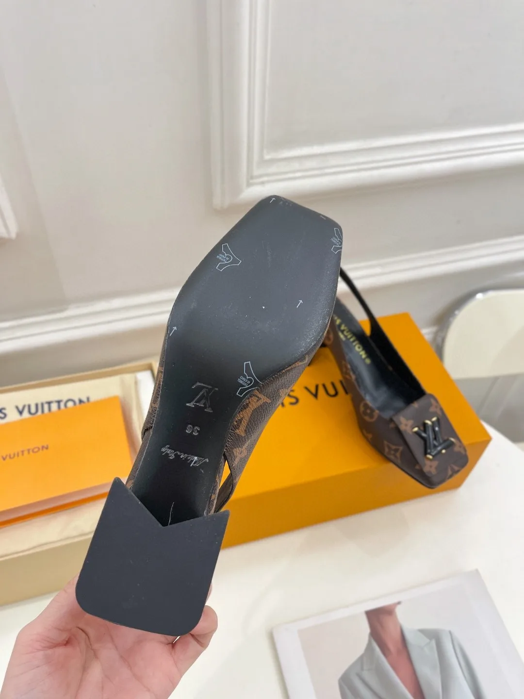 Louis Vuitton Sparkle Slingback Pump Brown - Image 10