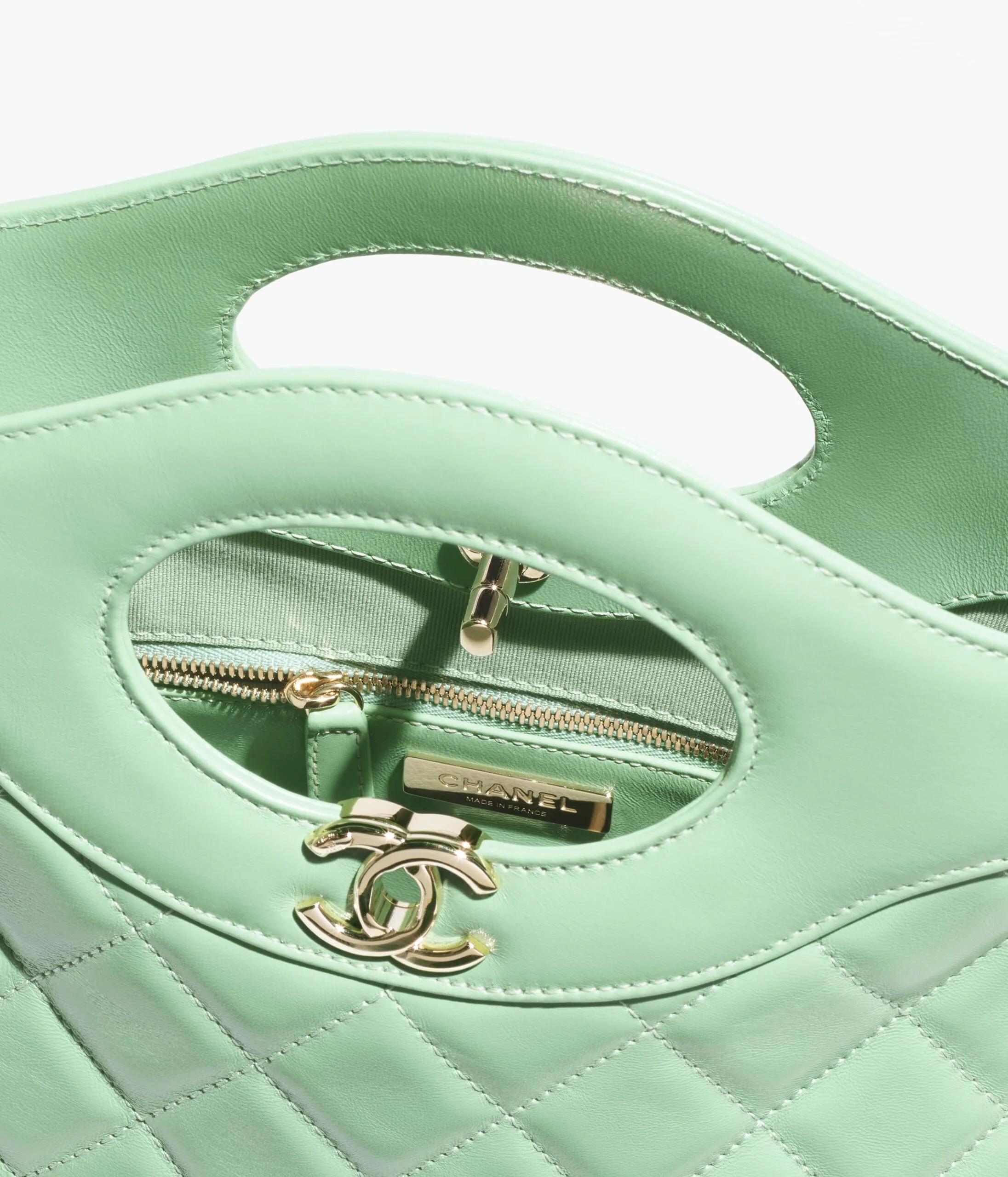 Chanel Shopping Bag Light Green 14 Inches/ - Image 3
