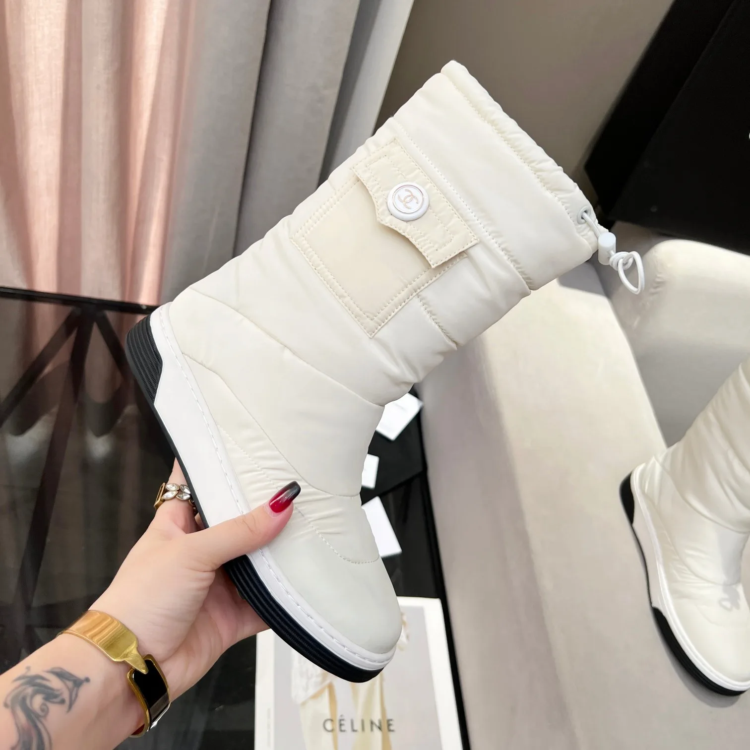 Chanel Short Boots White - Image 3