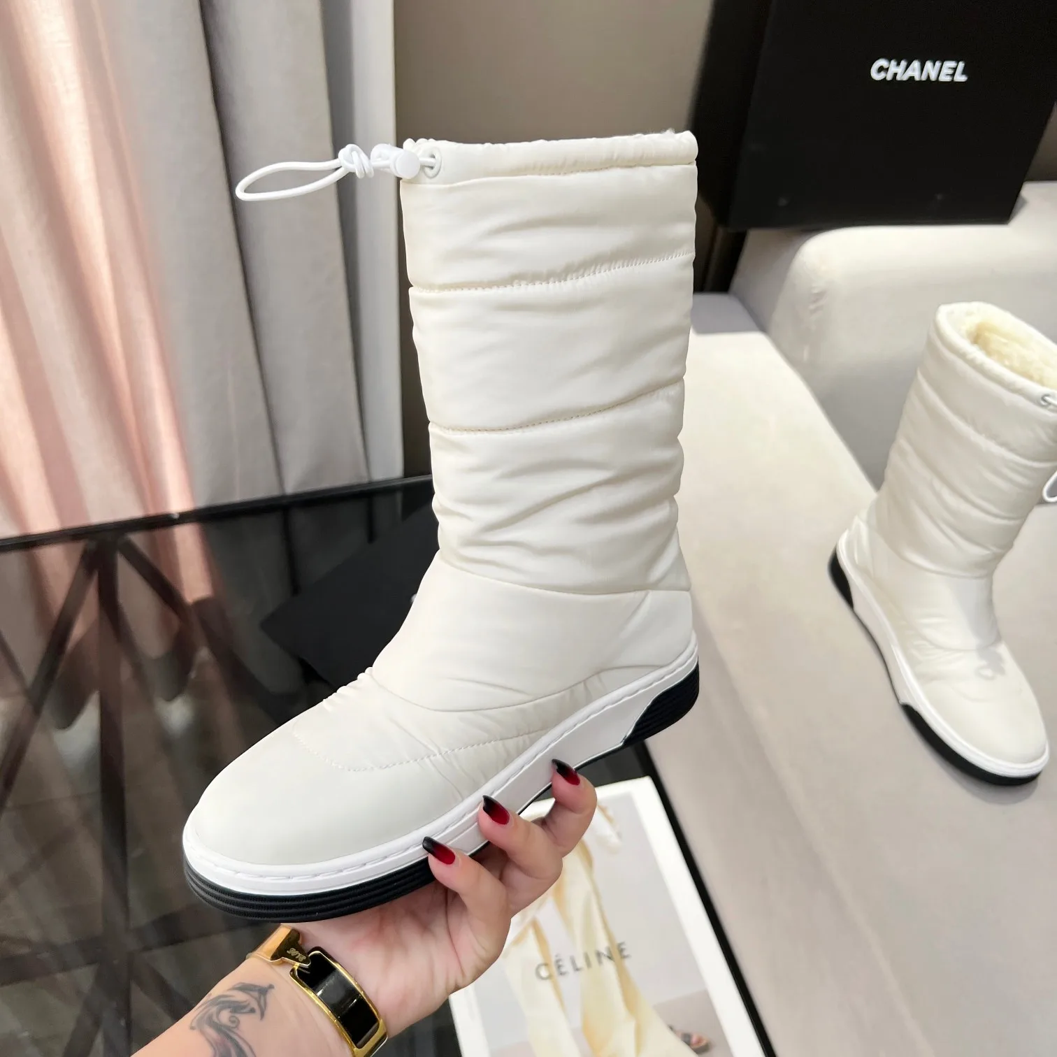 Chanel Short Boots White - Image 5