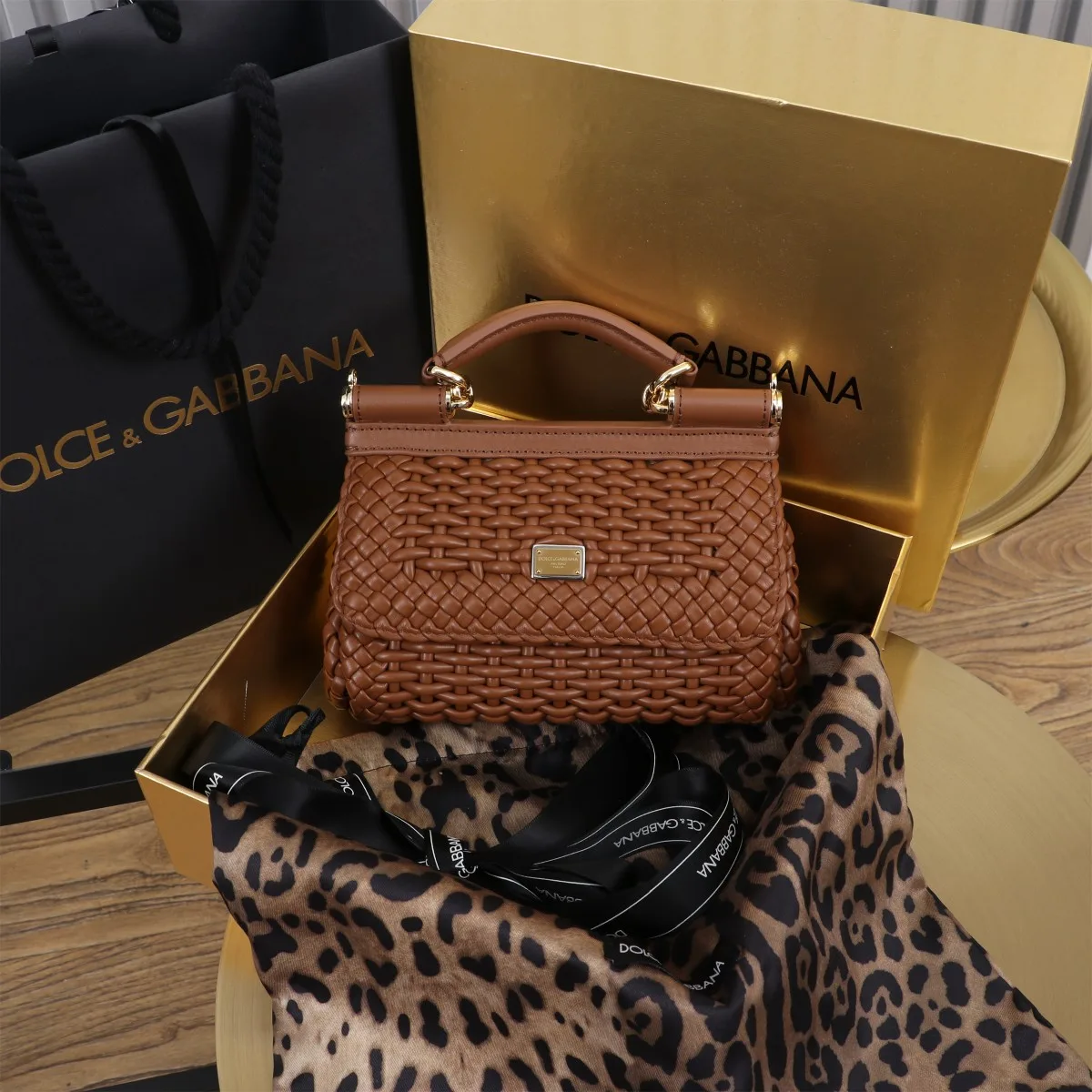 Alternative view of Dolce & Gabbana Small Sicily Handbag Brown /