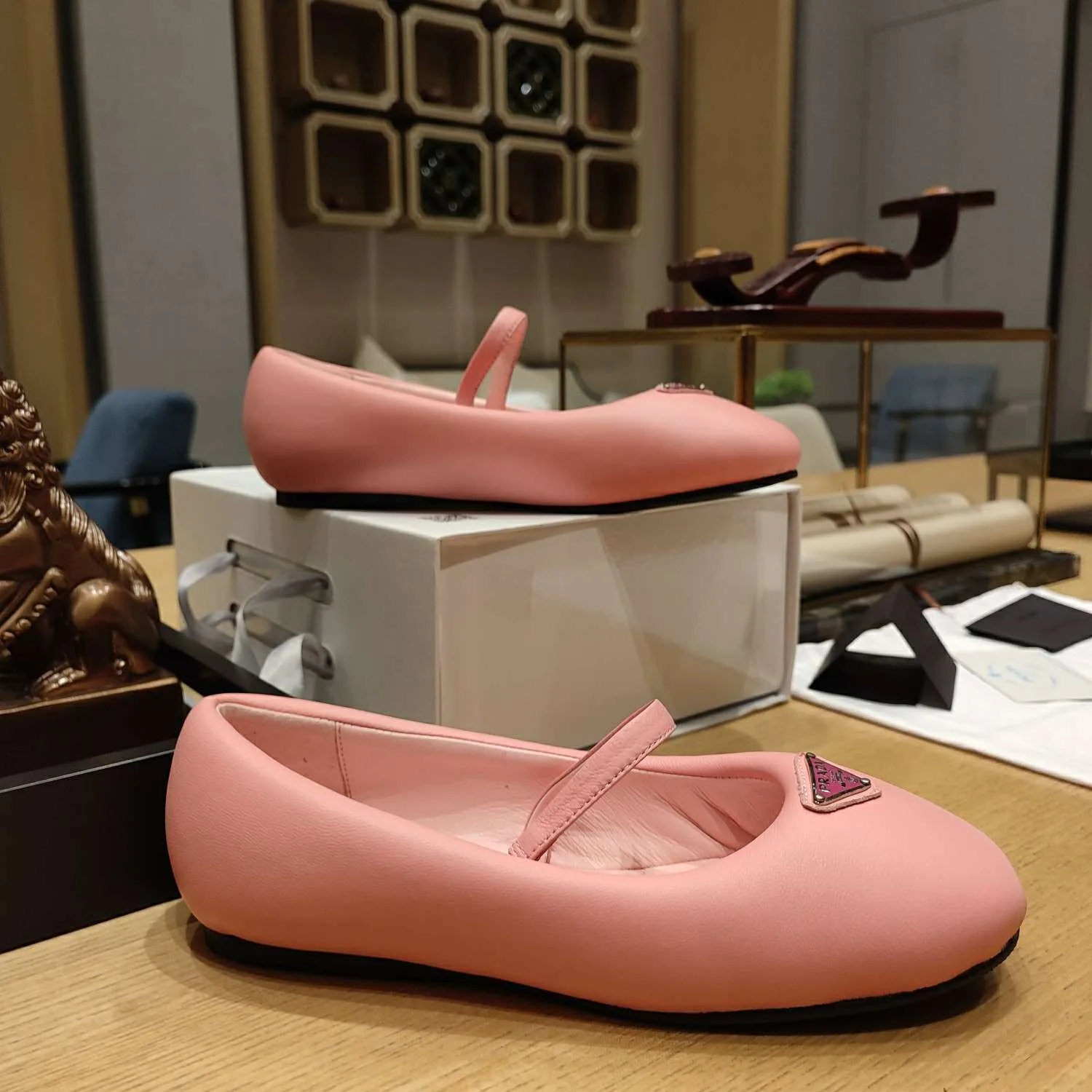 Prada Soft Padded Nappa Ballerinas Light Pink - Image 6