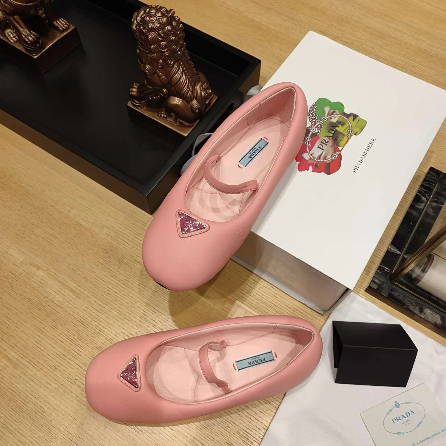 Prada Soft Padded Nappa Ballerinas Light Pink - Image 5