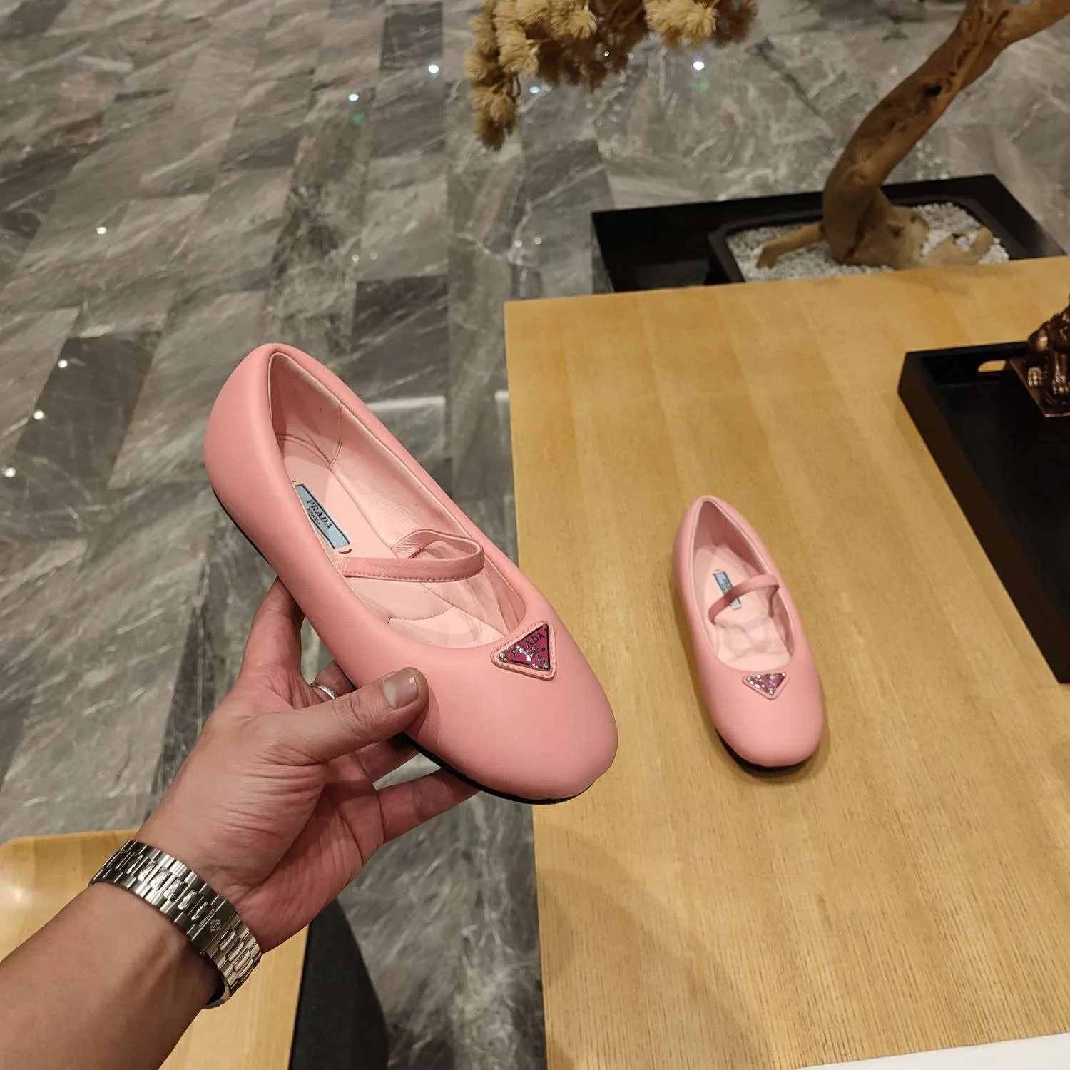Prada Soft Padded Nappa Ballerinas Light Pink - Image 8
