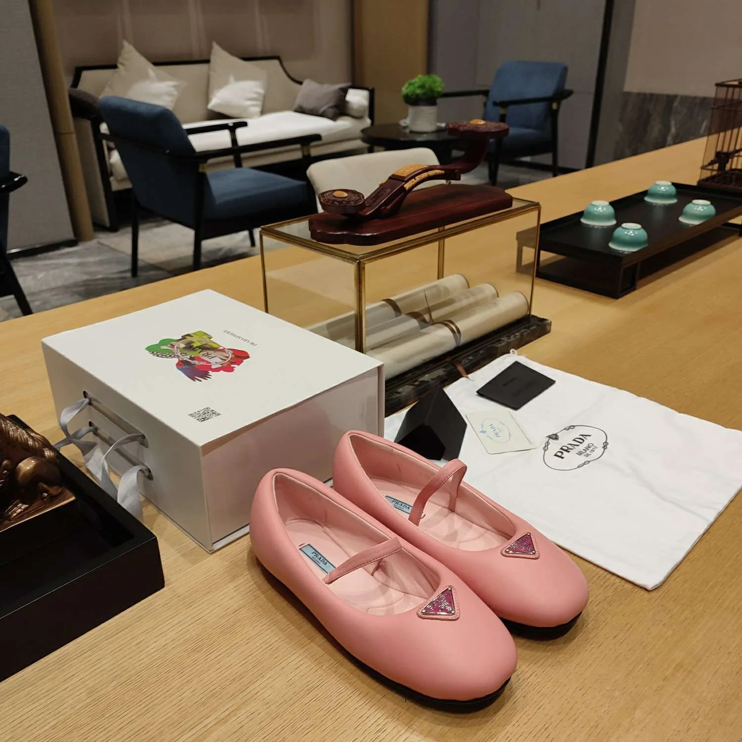 Prada Soft Padded Nappa Ballerinas Light Pink - Image 10