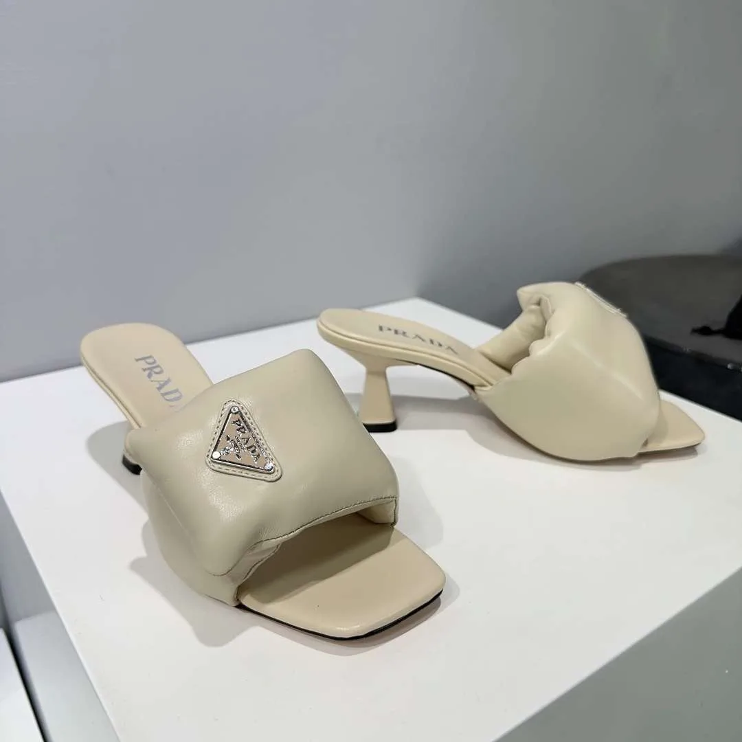 Alternative view of Prada Soft Padded Nappa Sandals Cream
