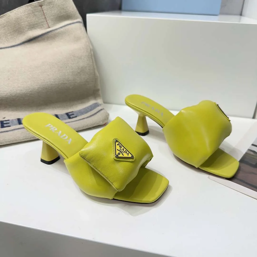 Alternative view of Prada Soft Padded Nappa Sandals Yellow