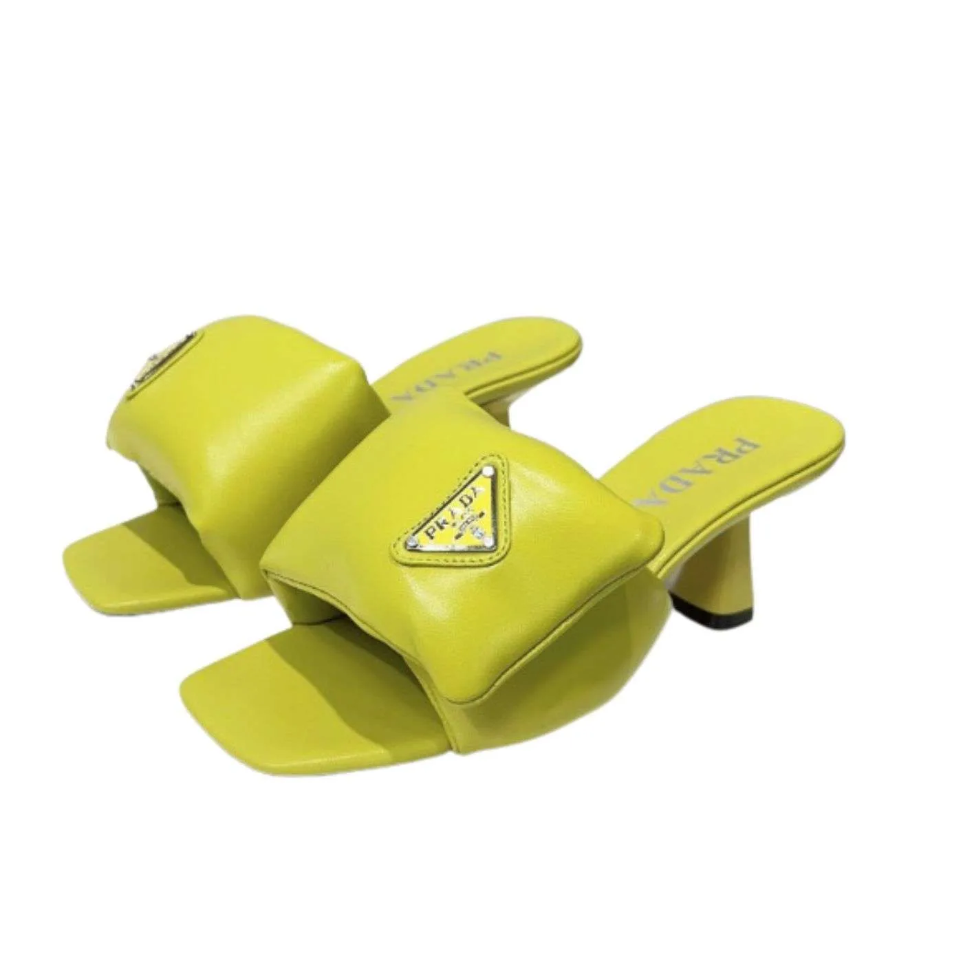 Prada Soft Padded Nappa Sandals Yellow