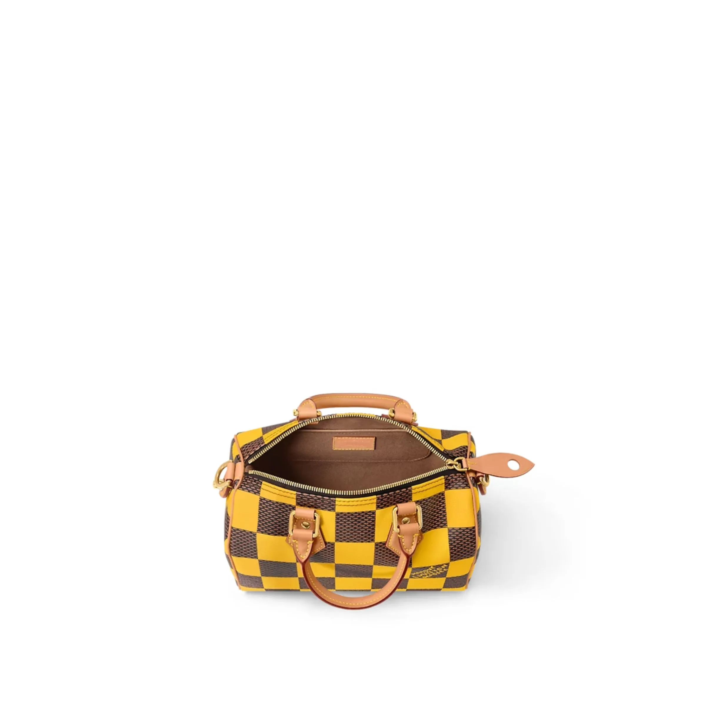 Louis Vuitton Speedy 25 Bandouliere Top Handle Bag / Damier Pop Yellow Gold Hardware - Image 5