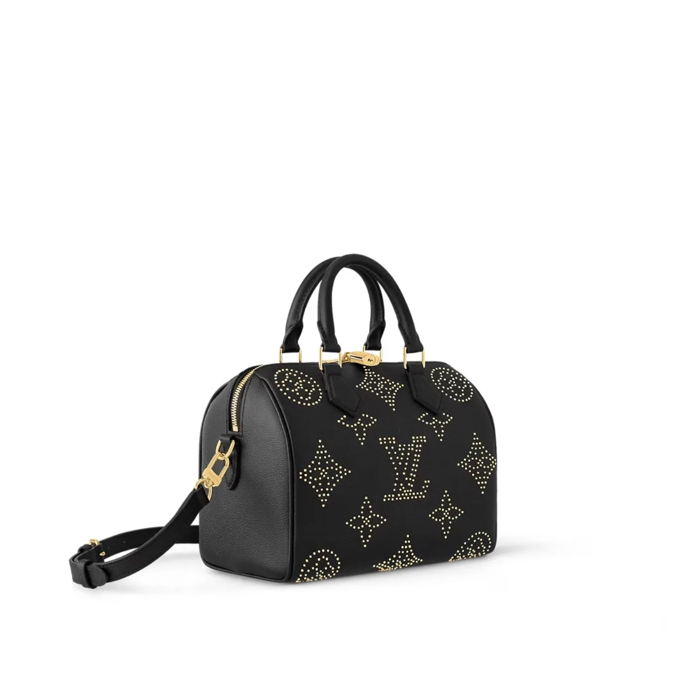 Louis Vuitton Speedy Bandouliere 25 Top Handle Bag / Black Gold Hardware - Image 4