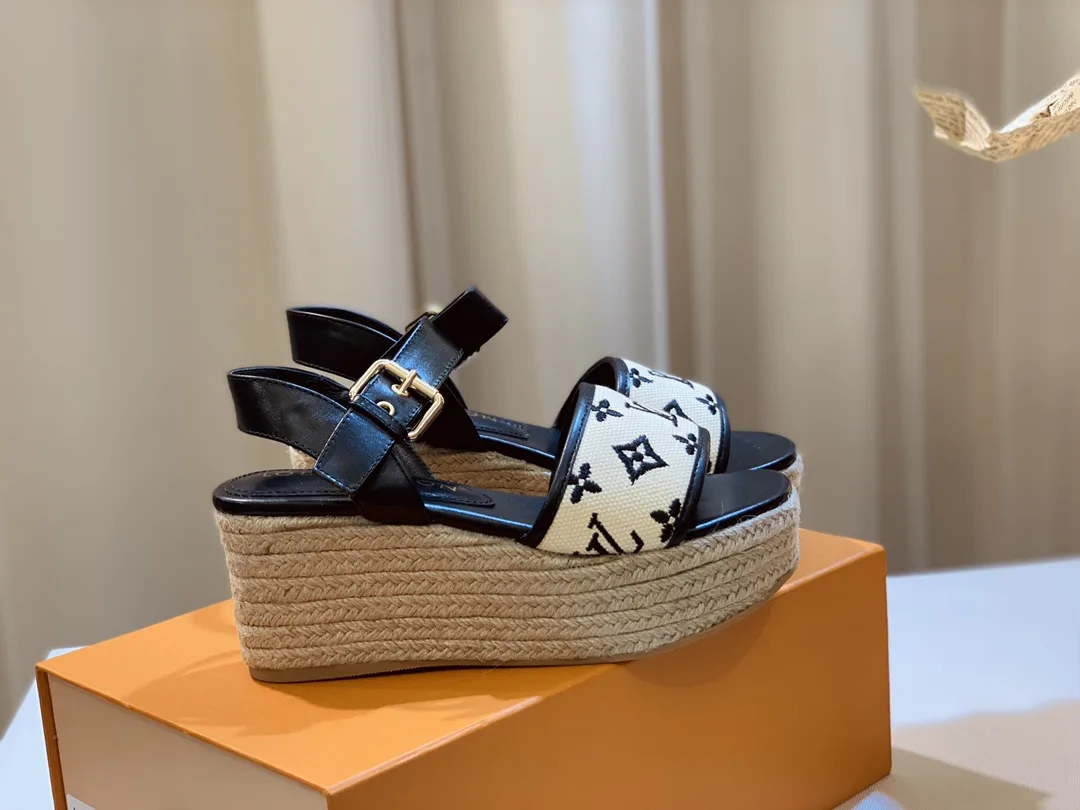 Alternative view of Louis Vuitton Starboard Wedge Sandal Black 1ABT17