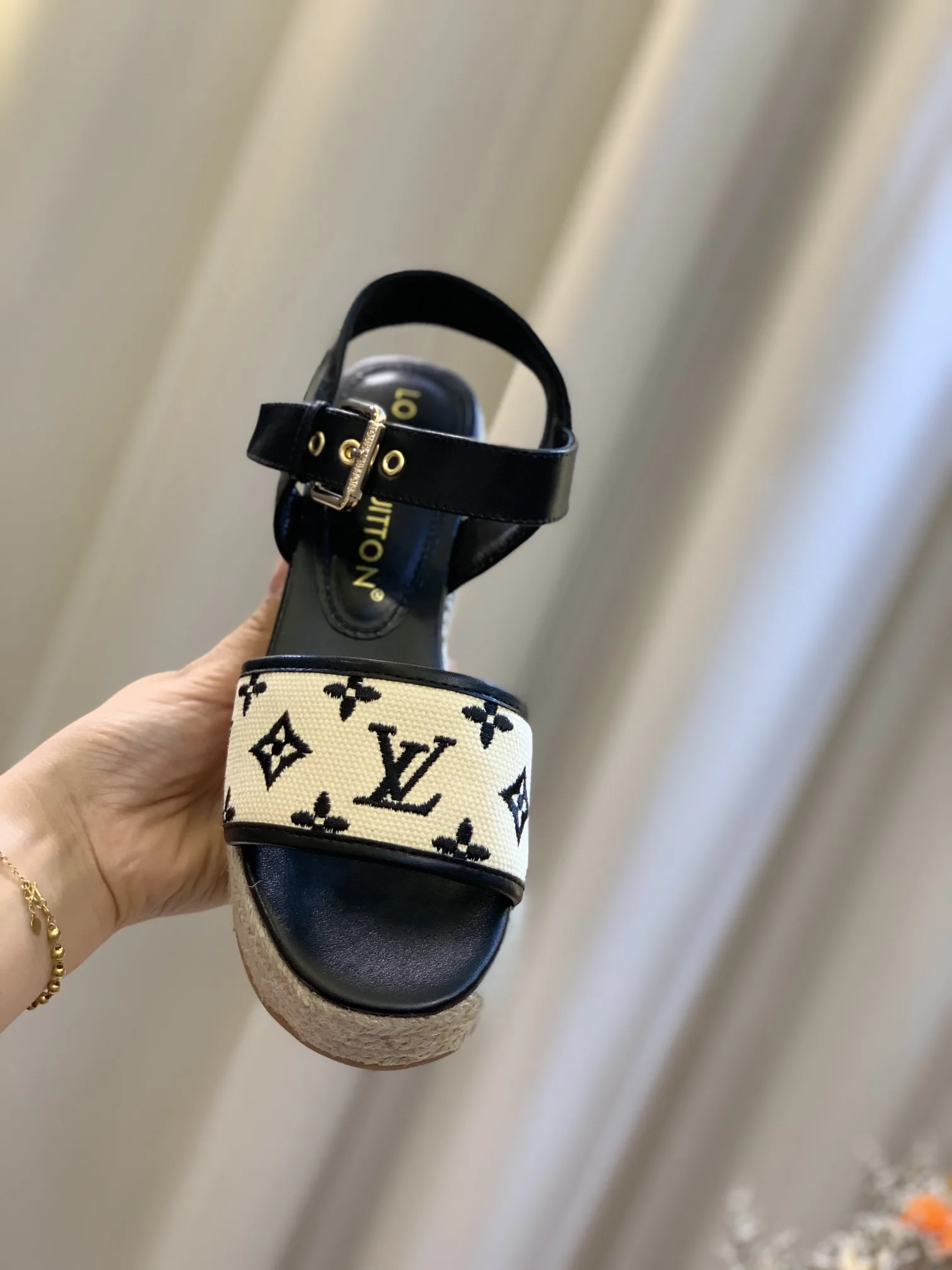 Louis Vuitton Starboard Wedge Sandal Black 1ABT17 - Image 6