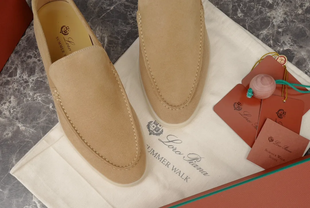 Alternative view of Loro Piana Summer Walk Loafers Light Wood Smoke FAE8124_H755