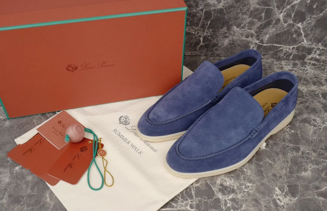 Alternative view of Loro Piana Summer Walk Loafers Blue