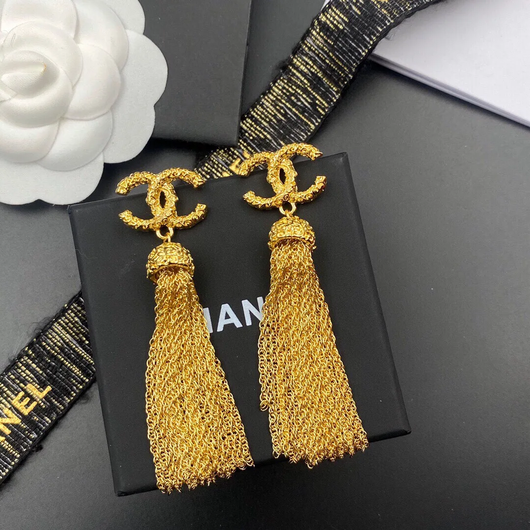 Alternative view of Chanel Tassel Earrings Gold
