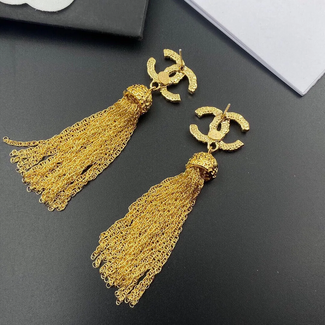 Chanel Tassel Earrings Gold - Image 6