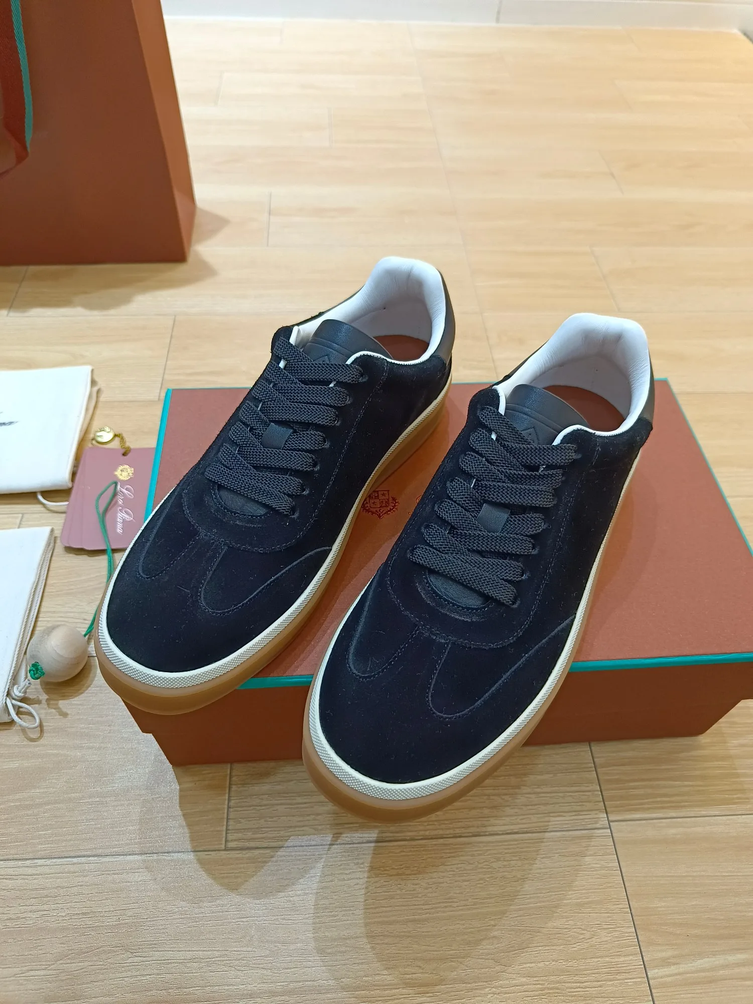 Loro Piana Tennis Walk Sneakers Navy Blue - Image 3
