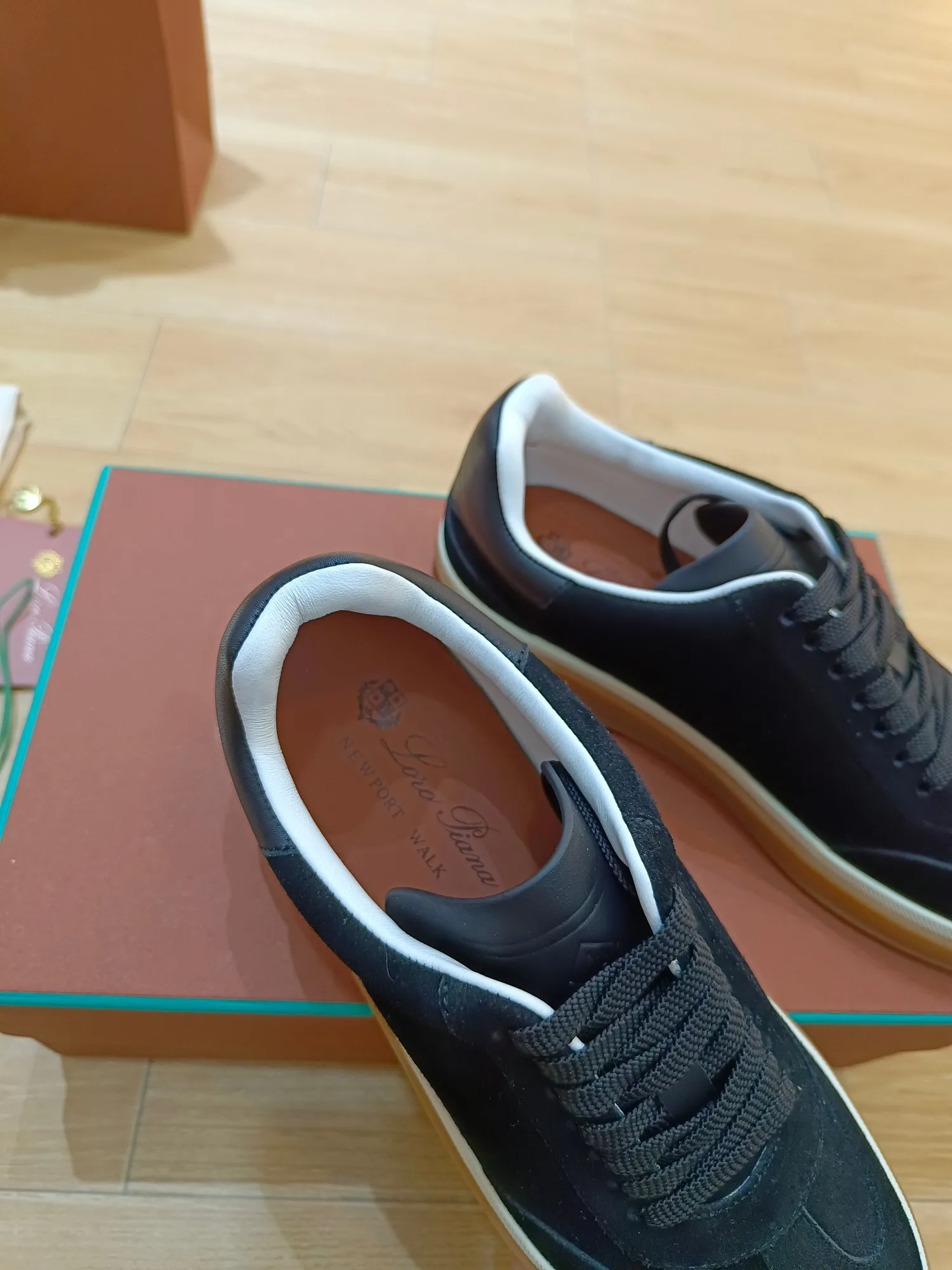 Loro Piana Tennis Walk Sneakers Navy Blue - Image 4
