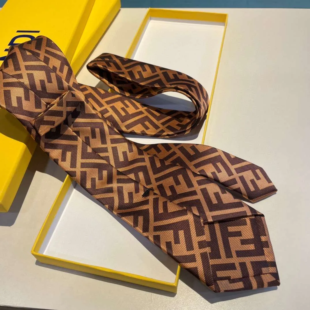 Fendi Tie Silk Necktie Brown - Image 7