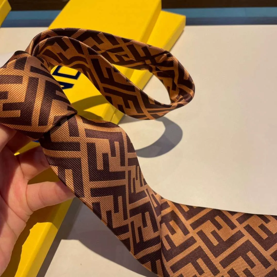 Fendi Tie Silk Necktie Brown - Image 5
