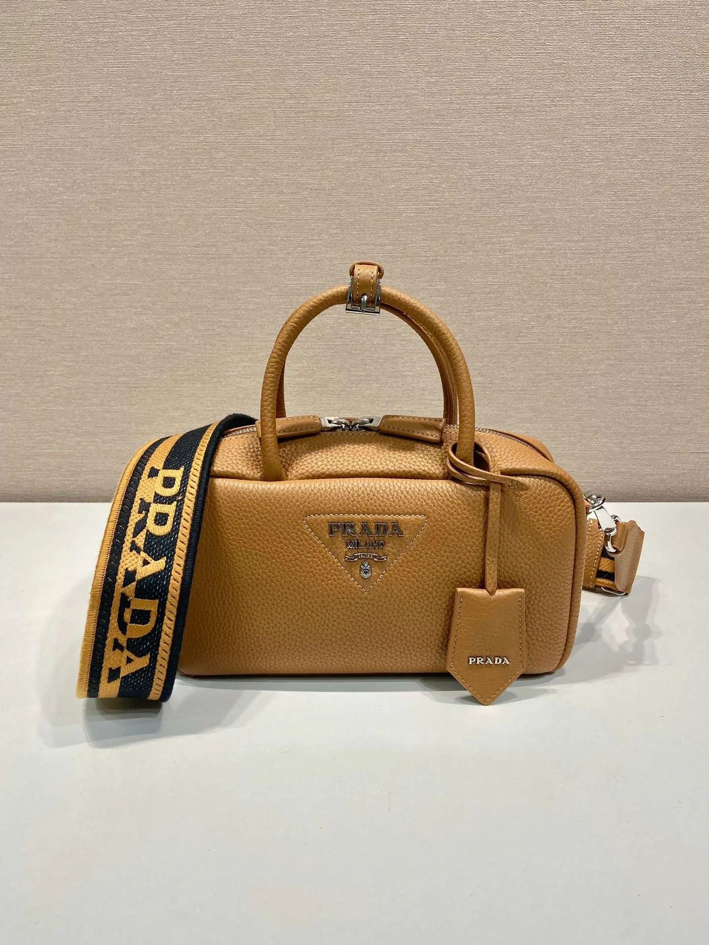 Prada Top-Handle Bag Brown/White/Green Khaki / 1BB102_2DKV_F02Z8_V_3OO - Image 4