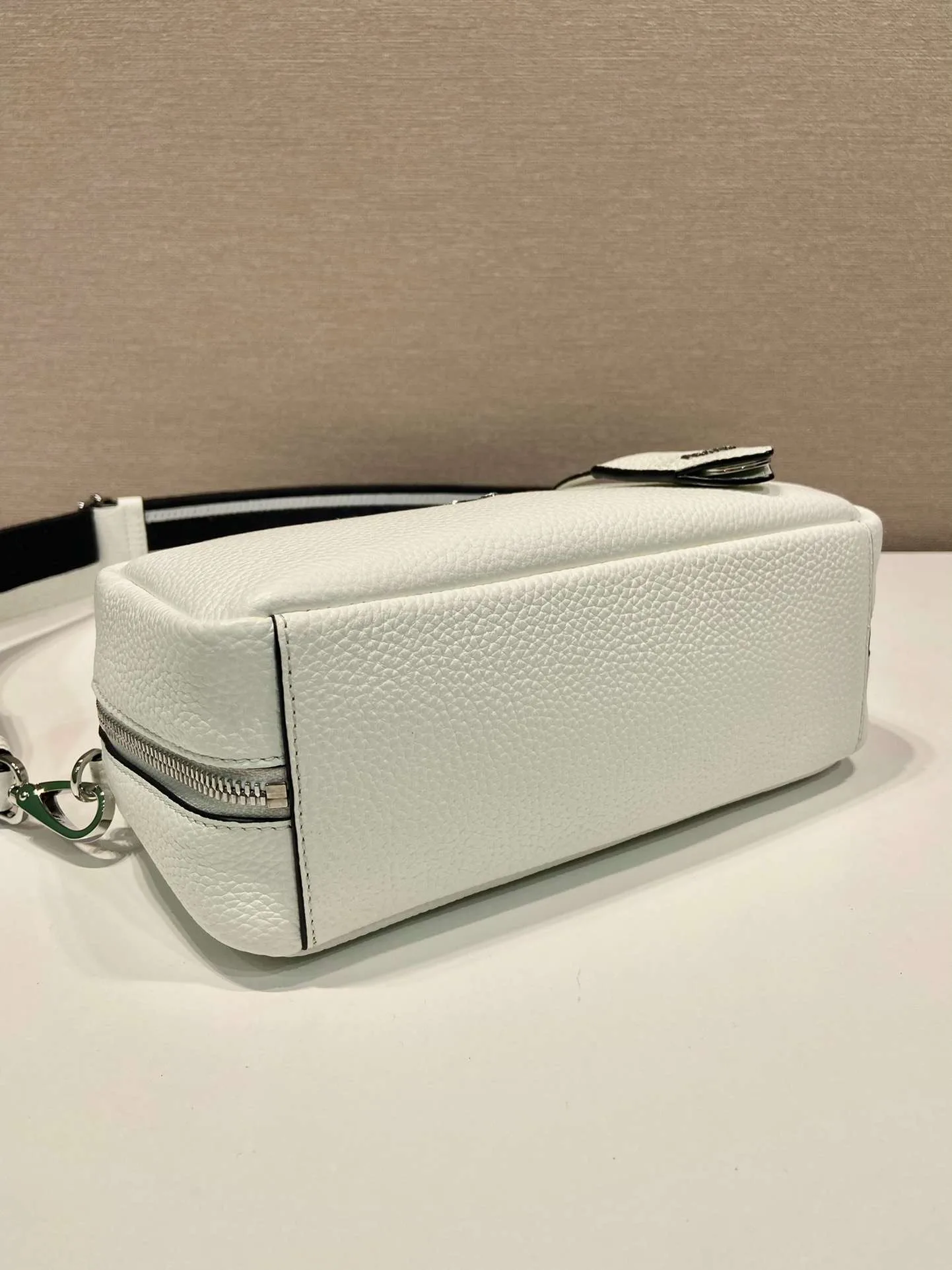 Prada Top-Handle Bag Brown/White/Green Khaki / 1BB102_2DKV_F02Z8_V_3OO - Image 18